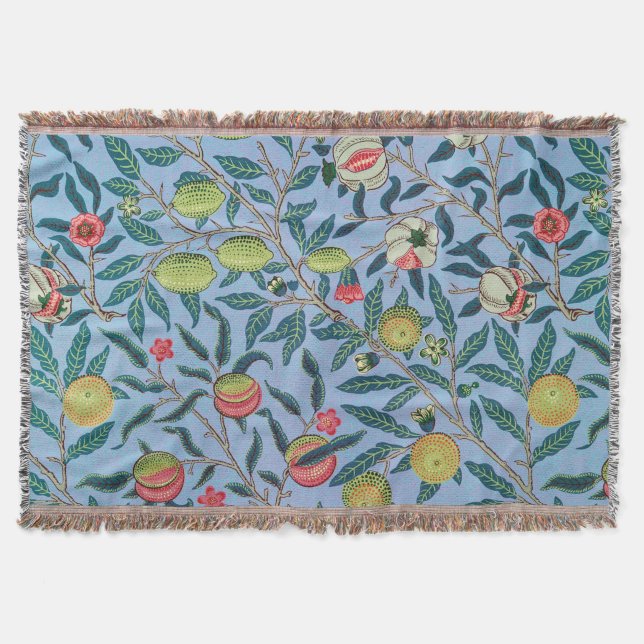 Pomegranate Pattern by William Morris Throw Blanket (Front)