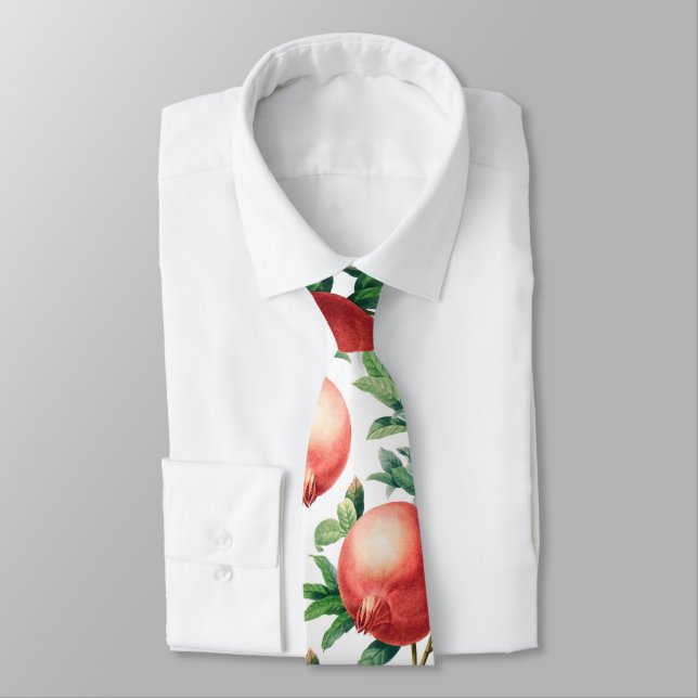 Pomegranate Pattern Neck Tie (Tied)