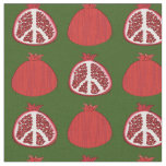Pomegranate Peace Signs Fruit Fabric