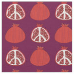Pomegranate Peace Signs Fruit Fabric