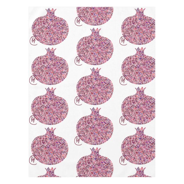 Pomegranate Pebble Graffiti Art Tablecloth (Front)