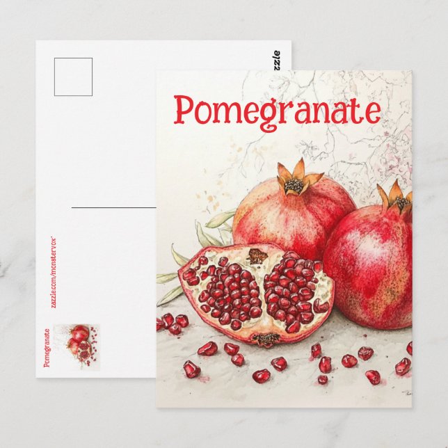 Pomegranate Postcard (Front/Back)