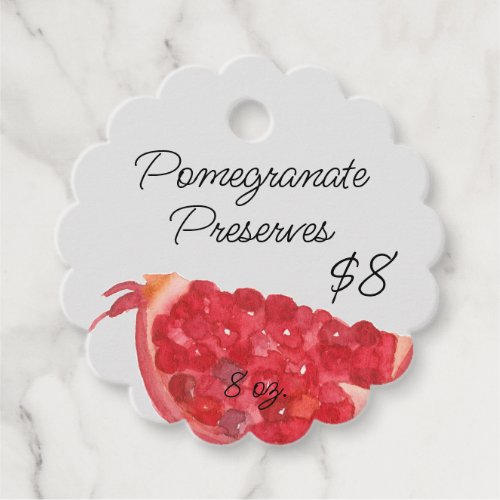 Pomegranate Preserves Homemade Canning Jar Price Favor Tags