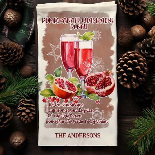 Pomegranate Punch Christmas Cocktail Recipe Kitchen Towel