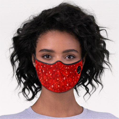 Pomegranate Red Caviar Abstract Custom Logo Premium Face Mask