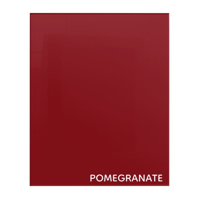 Pomegranate red color name acrylic print (Front)