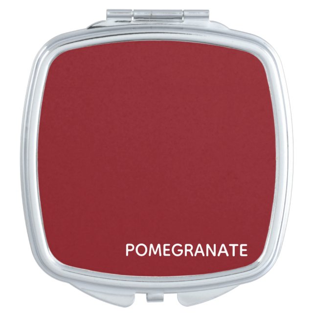 Pomegranate red color name compact mirror (Front)