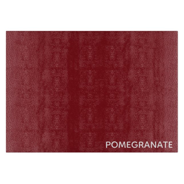 Pomegranate red color name cutting board (Front)