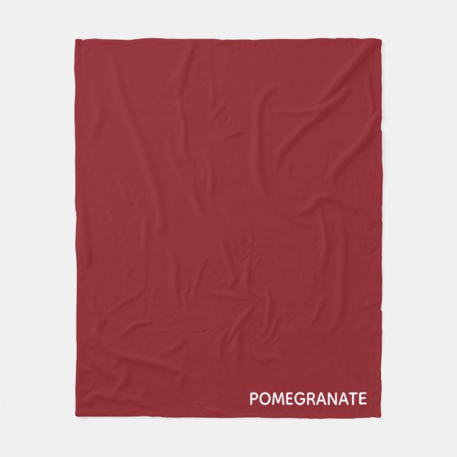 Pomegranate red color name fleece blanket (Front)