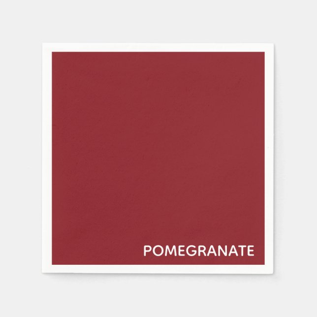 Pomegranate red color name napkins (Front)