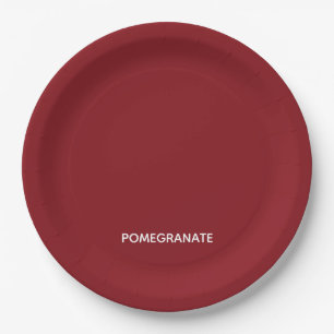 Pomegranate red color name paper plates