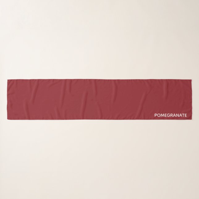 Pomegranate red color name scarf (Front (Horizontal))