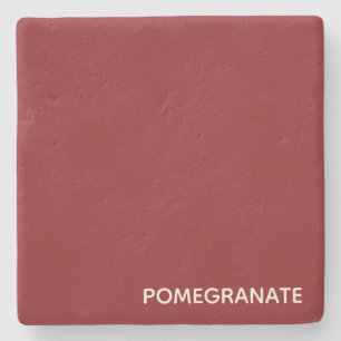Pomegranate red color name stone coaster
