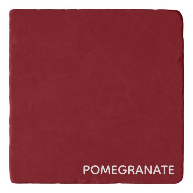 Pomegranate red color name trivet (Front)
