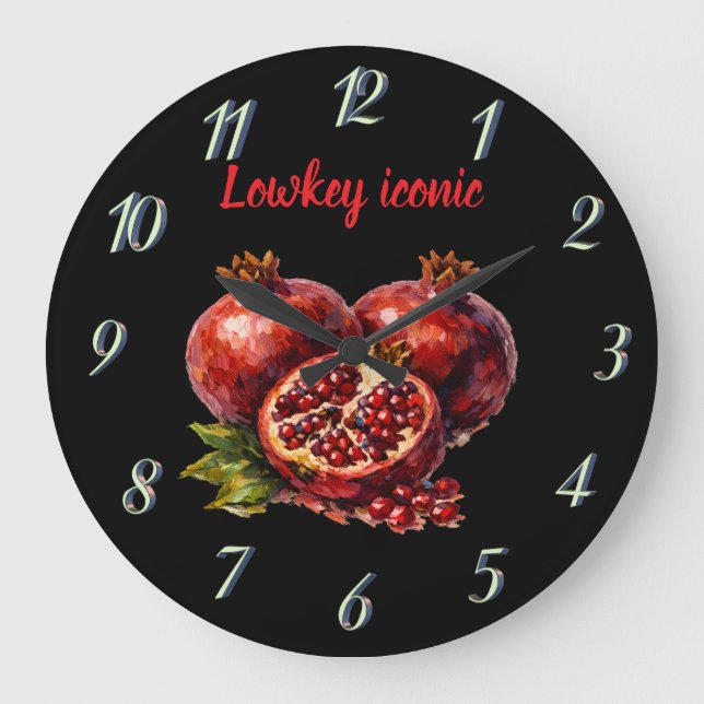 Pomegranate Red Stylish Gift Vibrant Large Clock (Front)