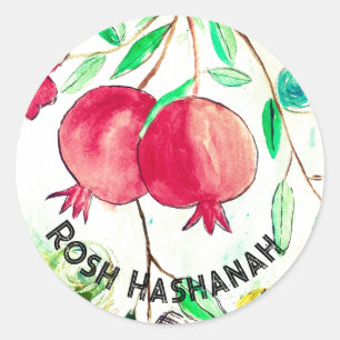 Pomegranate Rosh Hashanah Fruit Shana Tova Classic Round Sticker