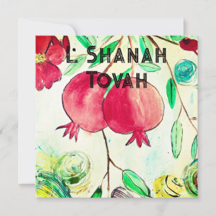 Pomegranate Rosh Hashanah Fruit Shana Tova Holiday Card