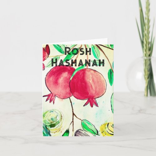 Pomegranate Rosh Hashanah Fruit Shana Tova Note Card