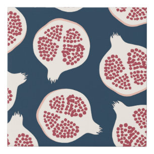 Pomegranate seamless pattern,background with pomeg faux canvas print