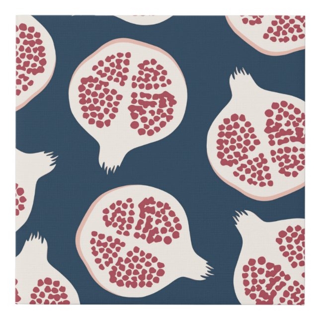 Pomegranate seamless pattern,background with pomeg faux canvas print (Front)