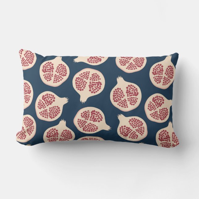 Pomegranate seamless pattern,background with pomeg lumbar pillow (Front)