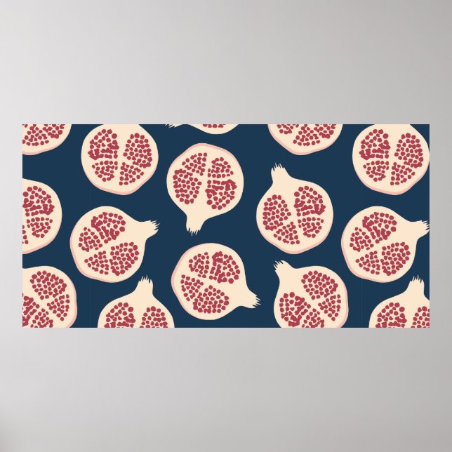 Pomegranate seamless pattern,background with pomeg poster (Front)