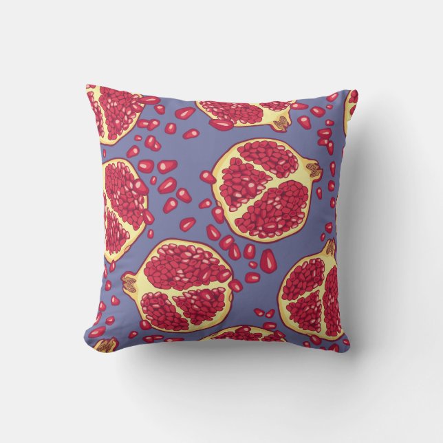 Pomegranate seamless pattern. throw pillow (Front)