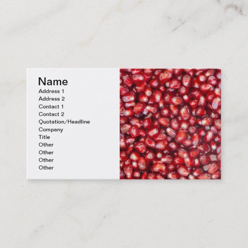 Pomegranate seeds business card