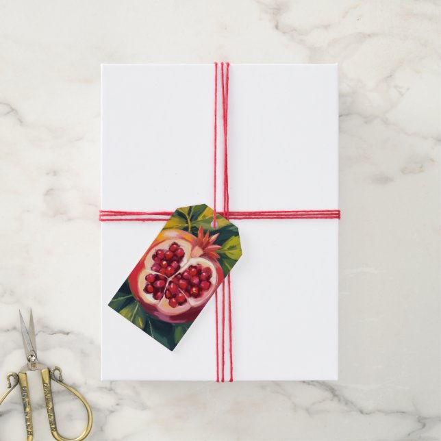 Pomegranate Seeds | Fruit Painting Gift Tags (With Twine)