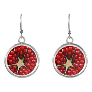 Pomegranate slice earrings