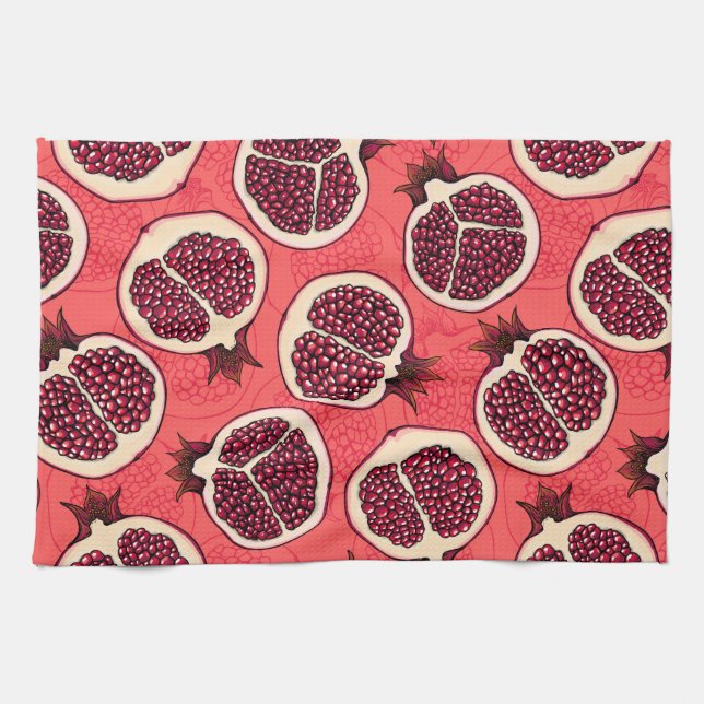 Pomegranate slices 2 kitchen towel (Horizontal)