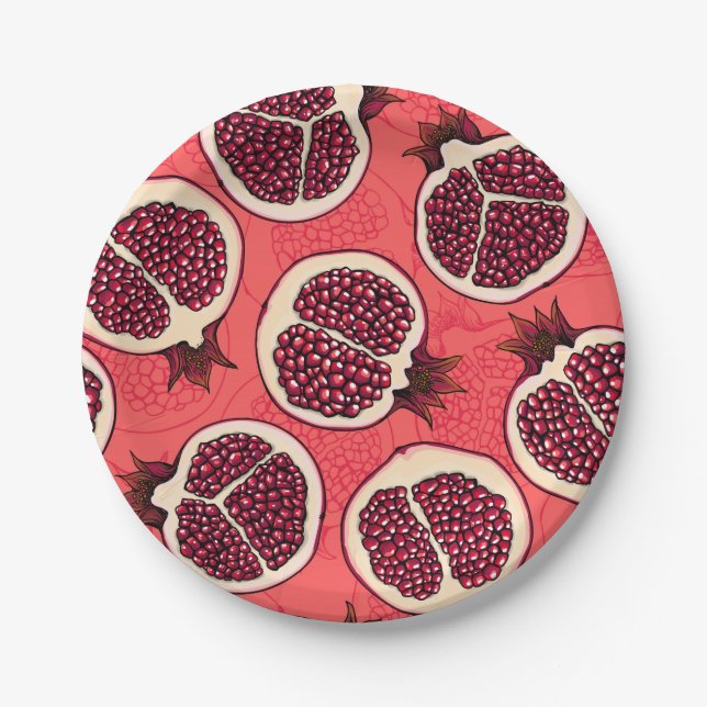 Pomegranate slices 2 paper plates (Front)