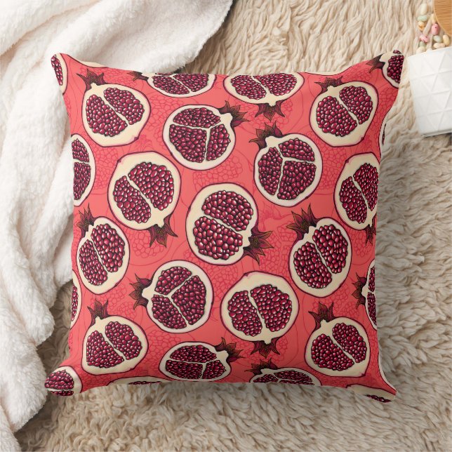 Pomegranate slices 2 throw pillow (Blanket)