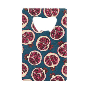 Pomegranate slices credit card bottle opener
