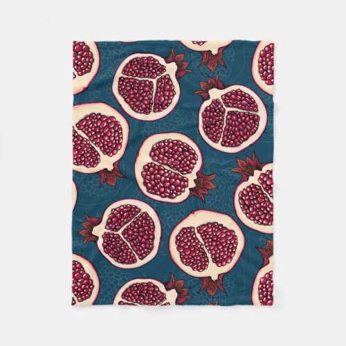 Pomegranate slices fleece blanket