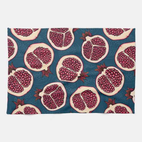 Pomegranate slices kitchen towel