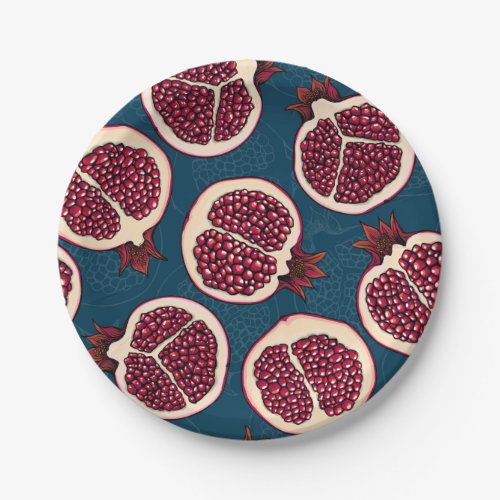 Pomegranate slices paper plates