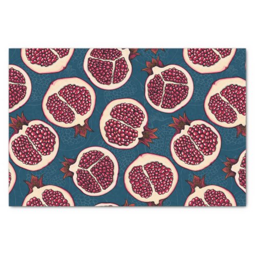Pomegranate slices tissue paper
