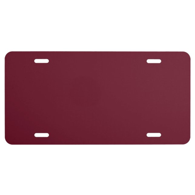 Pomegranate Solid Color License Plate (Front)