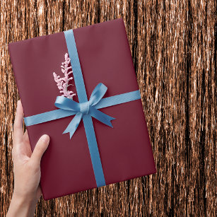 Solid color burgundy maroon wrapping paper