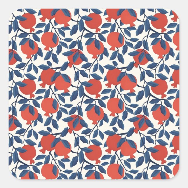 Pomegranate  square sticker (Front)