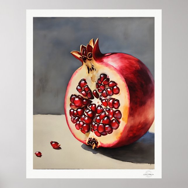 Pomegranate Still Life Poster (Front)