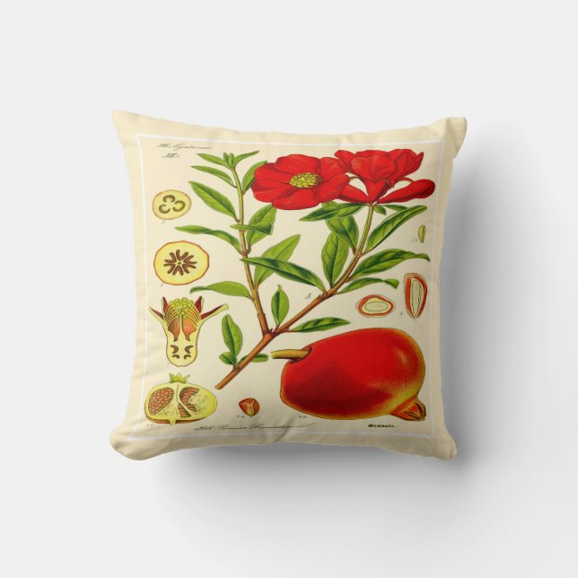 Pomegranate Throw Pillow (Front)