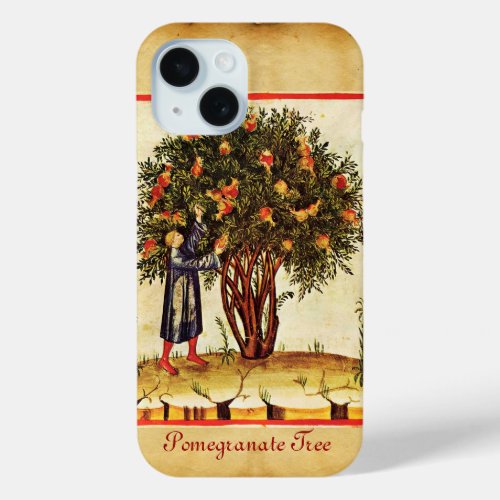 POMEGRANATE TREE ANTIQUE PARCHMENT iPhone 15 CASE