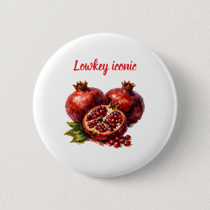Pomegranate Trendy Viral Stylo Aesthetic Elegant  Button
