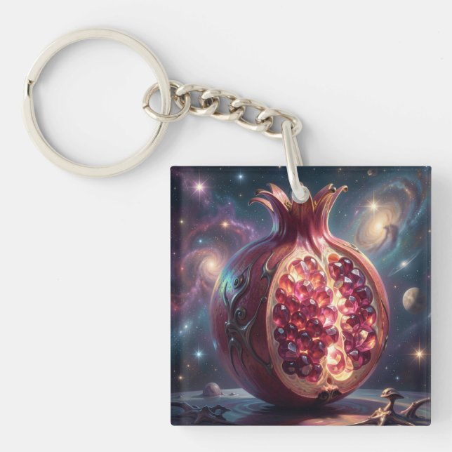 Pomegranate – Valuable Fruit for Health Keychain (Front)