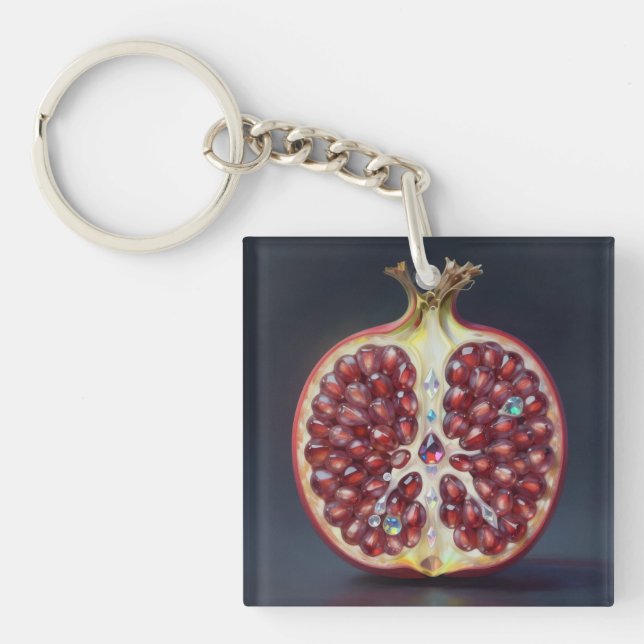 Pomegranate – Valuable Fruit for Health  Keychain (Front)