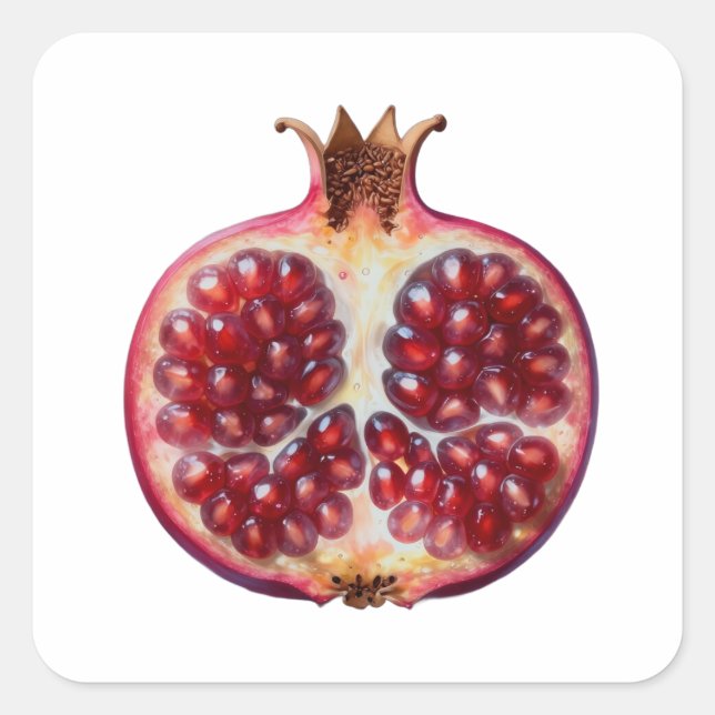 Pomegranate – Valuable Fruit for Health Square Sticker (Front)