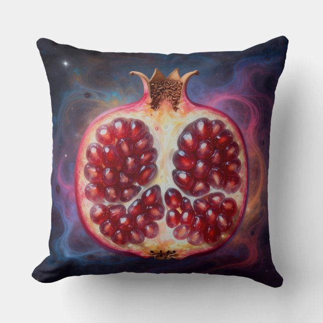 Pomegranate – Valuable Fruit for Health² Throw Pillow (Front)