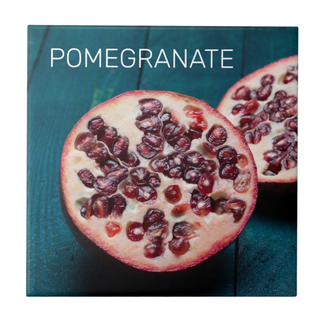 Pomegranate Vegan Fruit Gourmet Foodie Souvenir Ceramic Tile (Front)